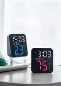 Black Digital Alarm Clock with Temperature