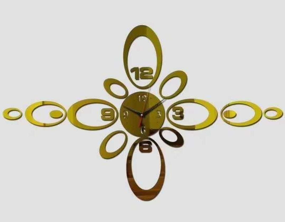 Decorative Gold-Tone Oval Wall Clock